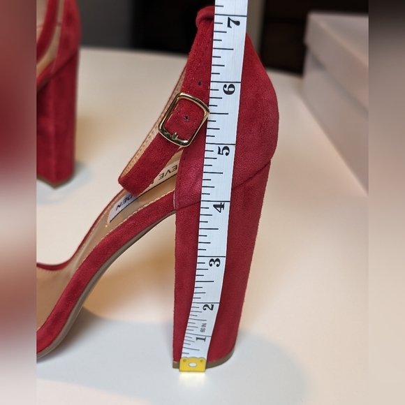 Steve Madden | Carson Dark Red Suede Ankle Strap Platform Heels | 9 - Picture 10 of 13